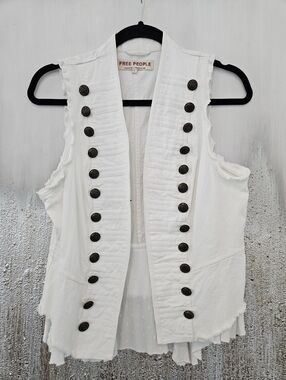 Free People Starstruck Button-Front Sleeveless Vest